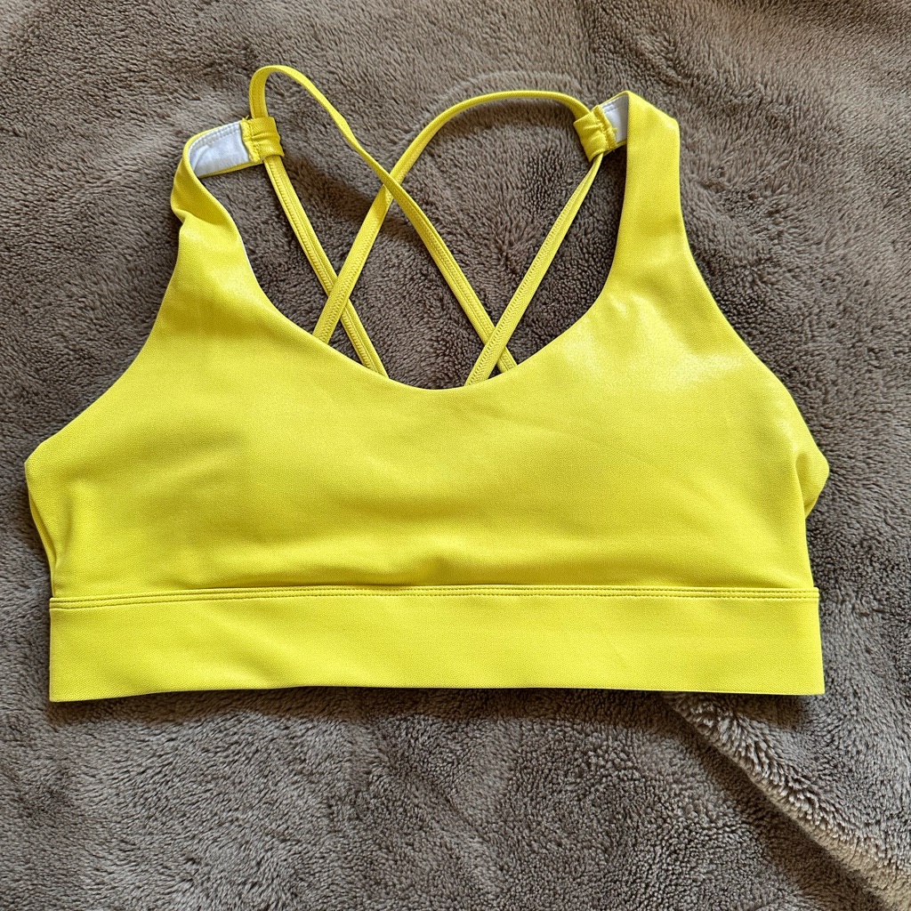 Zyia Yellow Strappy Sports Bra With Compression Fit